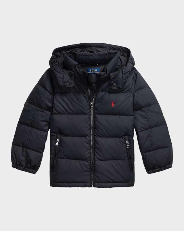 Boy's Ripstop Hooded Down Jacket, Size 2-